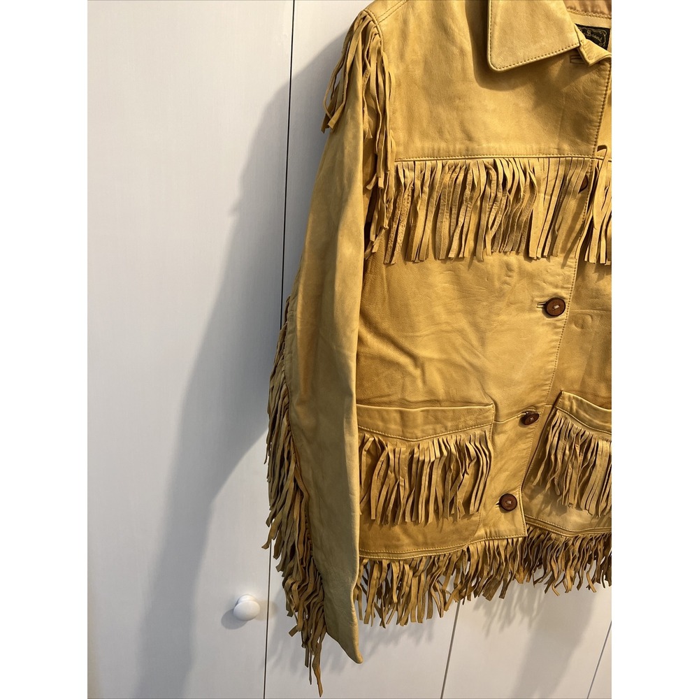 Lucky Brand 100% Genuine Leather Fringe Cowboy/Southwest Style Jacket - Sz S - Picture 4 of 11